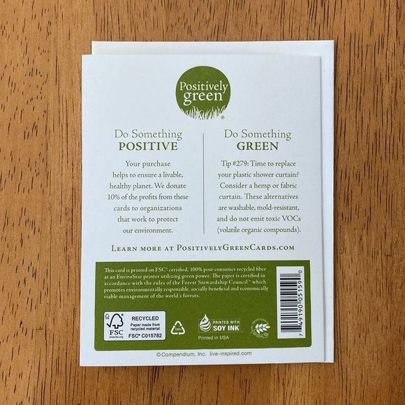 Compendium Positively Green Love & Friendship Card and Envelope - Picture 4 of 4